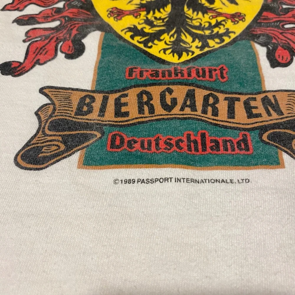 1989 Schmidts Frankfurt‎ Biergarten Deutschland T Shirt L Beer Graphic Tee